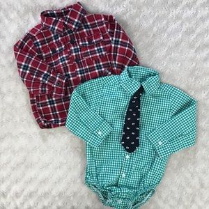 Baby Boy Button Down Shirt Bundle Tie 12 Months